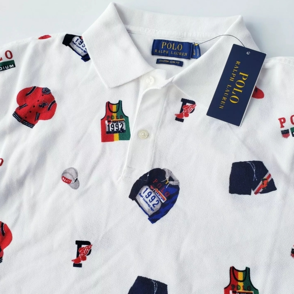 Polo Ralph Lauren Stadium Print Polo Large L NWT